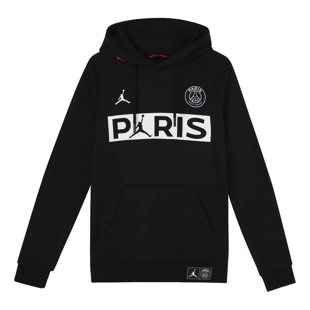 Nike Air Jordan Paris Saint-Germain PSG Pullover Hoodie Black - Medium